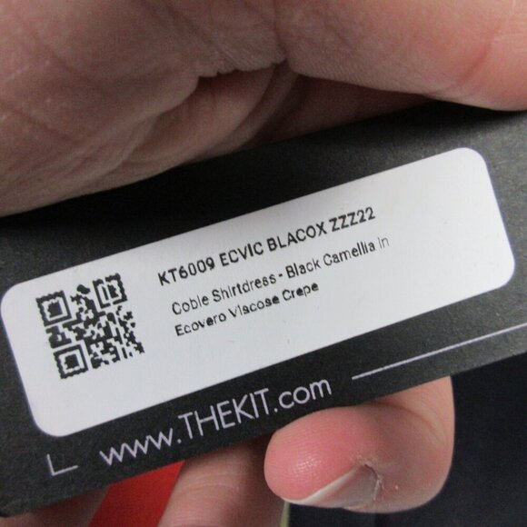 The Kit Coble Shirt Dress 22 Black Camellia Viscose Crepe Occasion Designer 348 - Picture 3 of 10